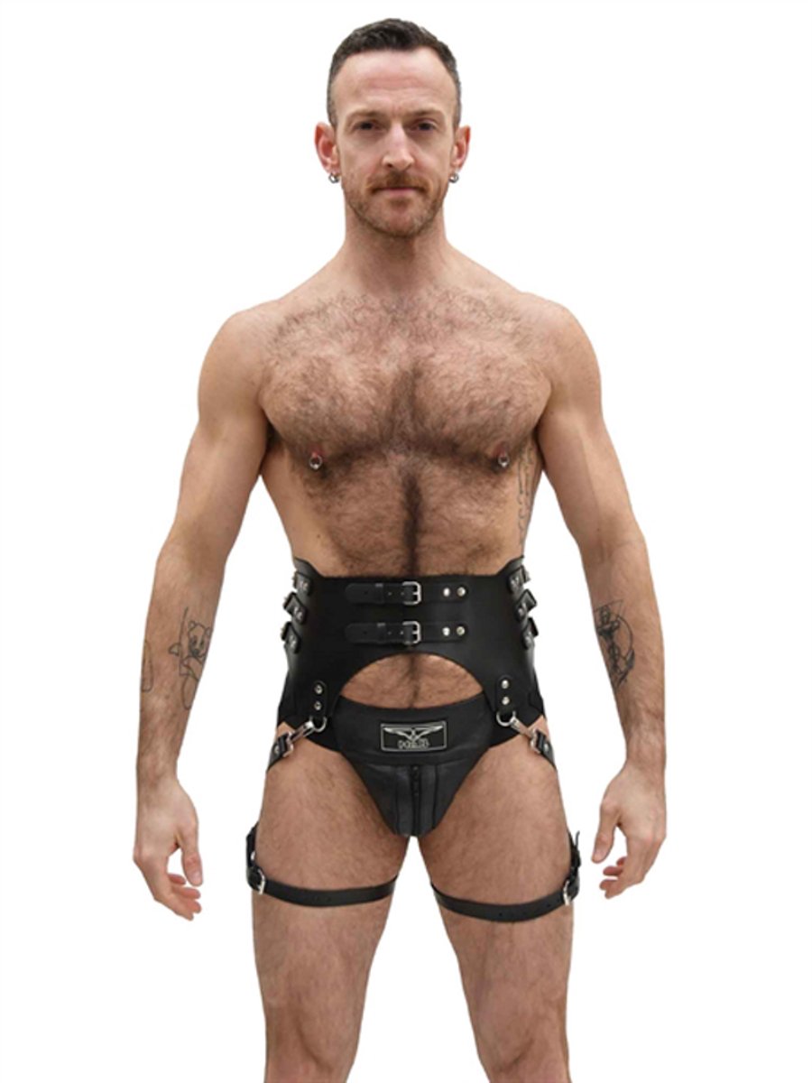 Mister b serve leather garter belt black large-xl