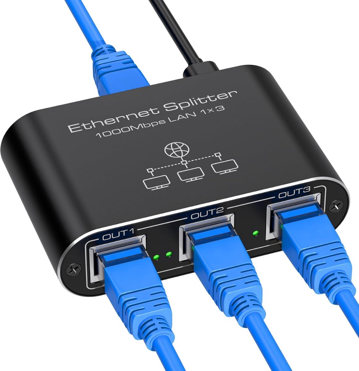 Thuys – Internet Splitter – Netwerk – Internetkabel – 13 x 9 x 3cm – Zwart