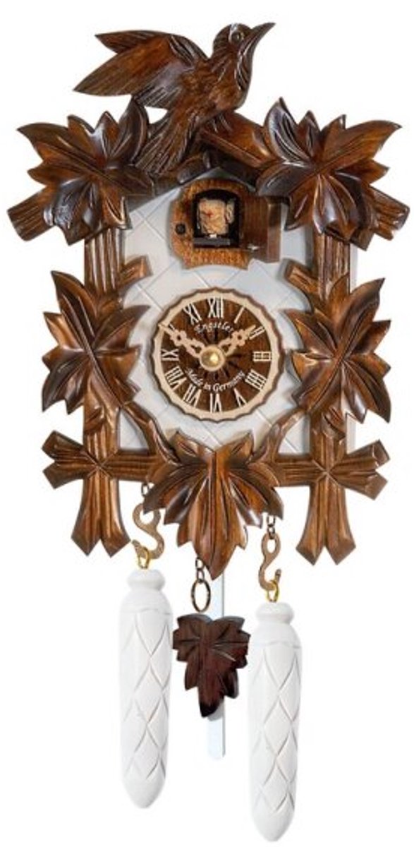 Engstler 522/28_QM - Koekoeksklok - Kwarts - Notenhout - met muziek - 22 cm