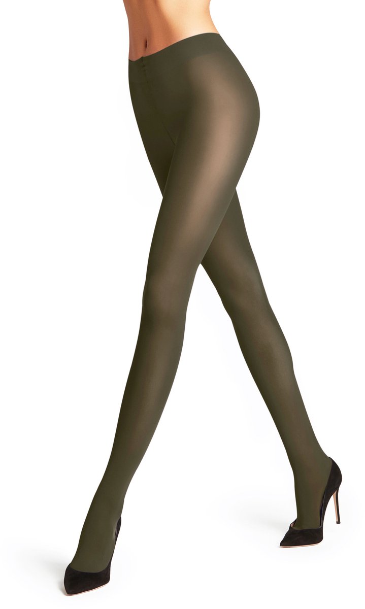 FALKE Pure Matt eenkleurig materiaal ondoorzichtig 50 DEN panty dames groen - maat S-M