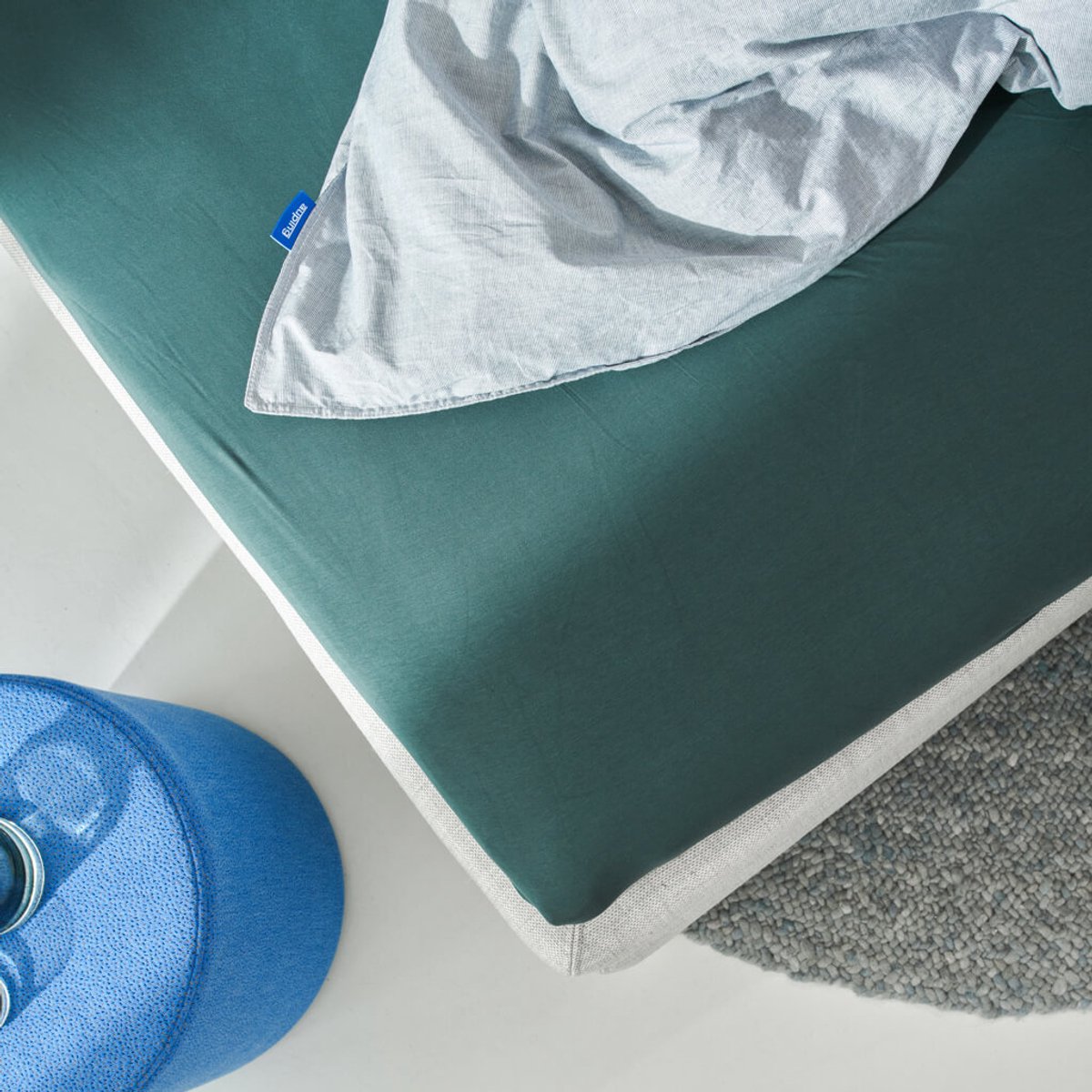 Auping Jersey 235 hoeslaken voor splittopper - 180/200 x 200/210/220 cm - Groen - Biologisch katoen