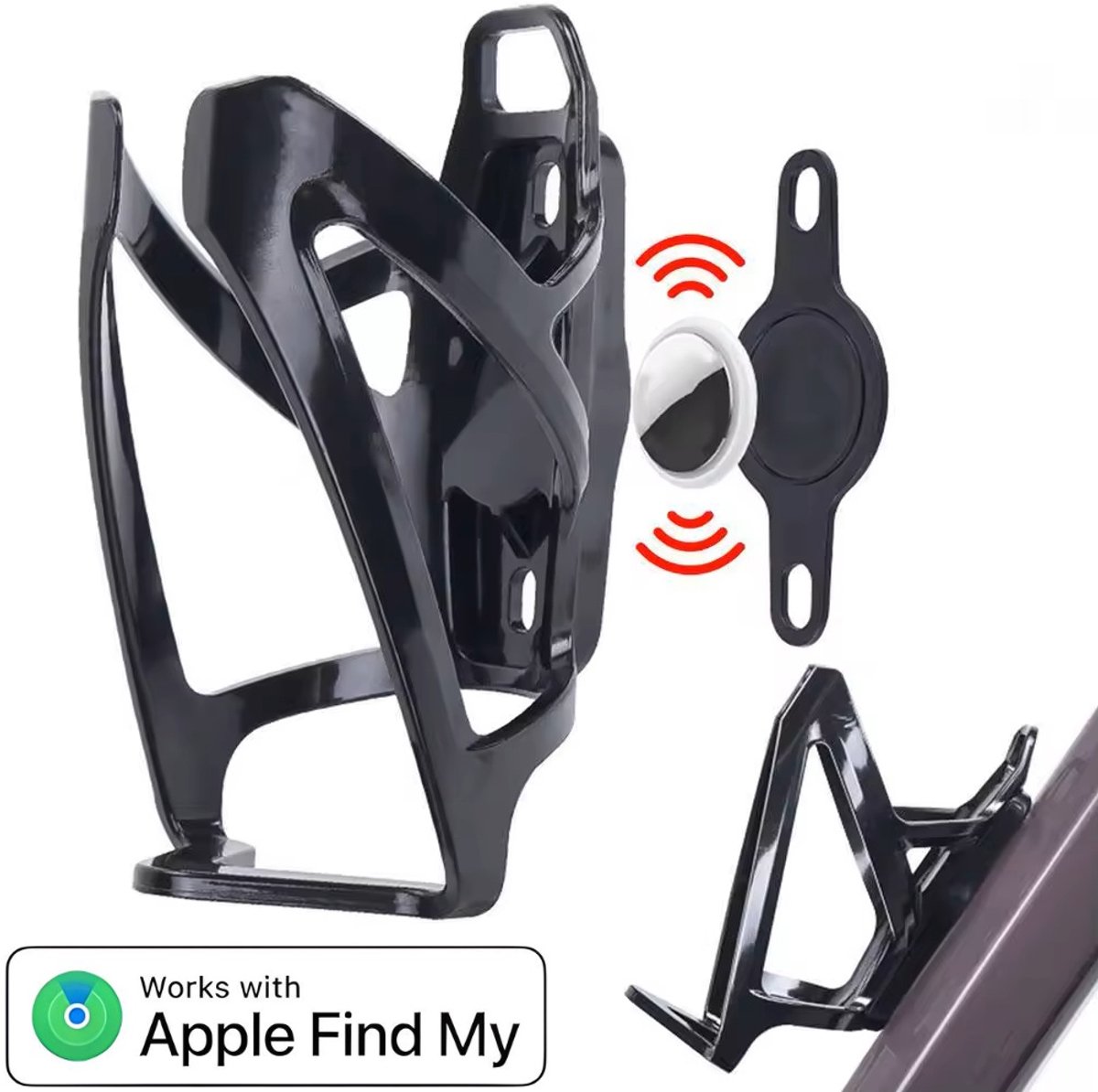 BlueTime - Bidonhouder - Inclusief Tag! - Gps Tracker Fiets - Gps Fiets - Volgsysteem Fiets - Bikefinder- Volgsysteem - Anti Diefstal - Fiets anti diefstal - Geschikt voor Apple Find My