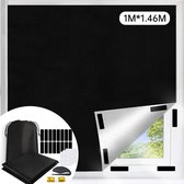 Verduisteringsrolgordijn zonder boren – 100x145cm – 420D Oxford – Draagbaar & 100% verduisterend – Reizen & vakantie – Dakraam en binnenzonwering
