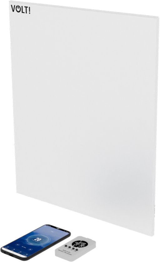 VOLT Verwarmingspaneel - Infrarood Paneel - Warmtepaneel - 300W - Wit - Infrarood paneel badkamer - Met thermostaat - IP54
