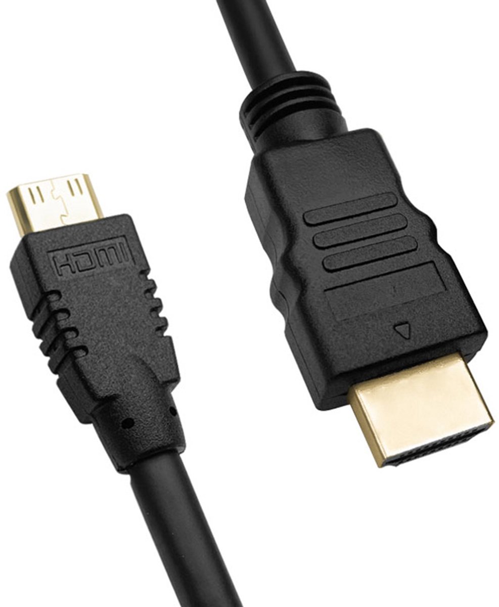 HDMI kabel - 1.4 HDMI kabel - Zwarte Kabel - High Speed - Verchroomd Goud - Zwart - 1 meter - CHPN