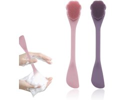 2 stuks gezichtsreinigingsborstels - siliconen maskerborstels - 2-in-1 kattenpoot…