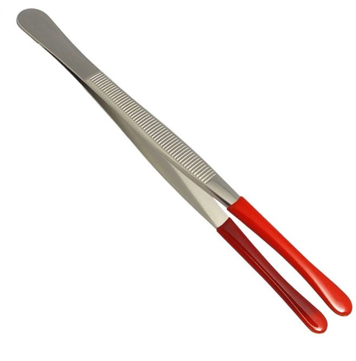 Munten Pincet Recht, voorzien van plastic bekleede punten - Chroom - type: MP11 - afm: 120 mm.