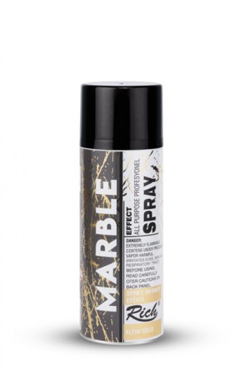 Rich Marmer Effect Spuitverf 200ml – Decoratieve Spuitbus voor Binnen & Buiten | Marmerlook op Hout, Glas, Metaal, Kunststof | Sneldrogende Verf – Gold