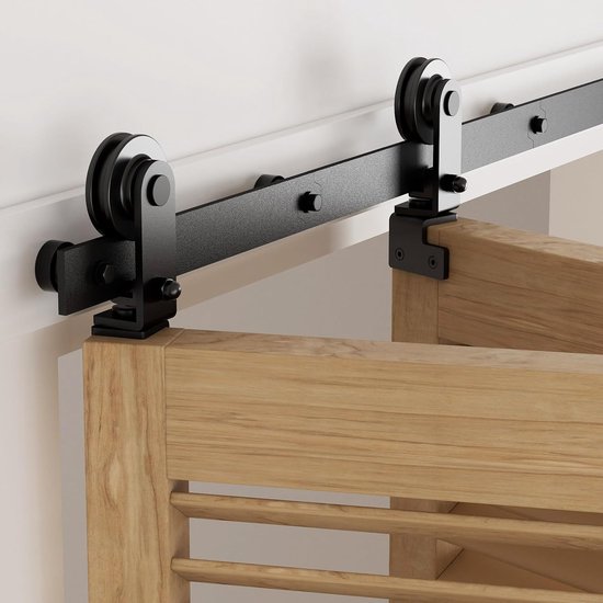 Schuifdeurbeslag, 2 vouwen, 183 cm, set vouwbare schuurdeur