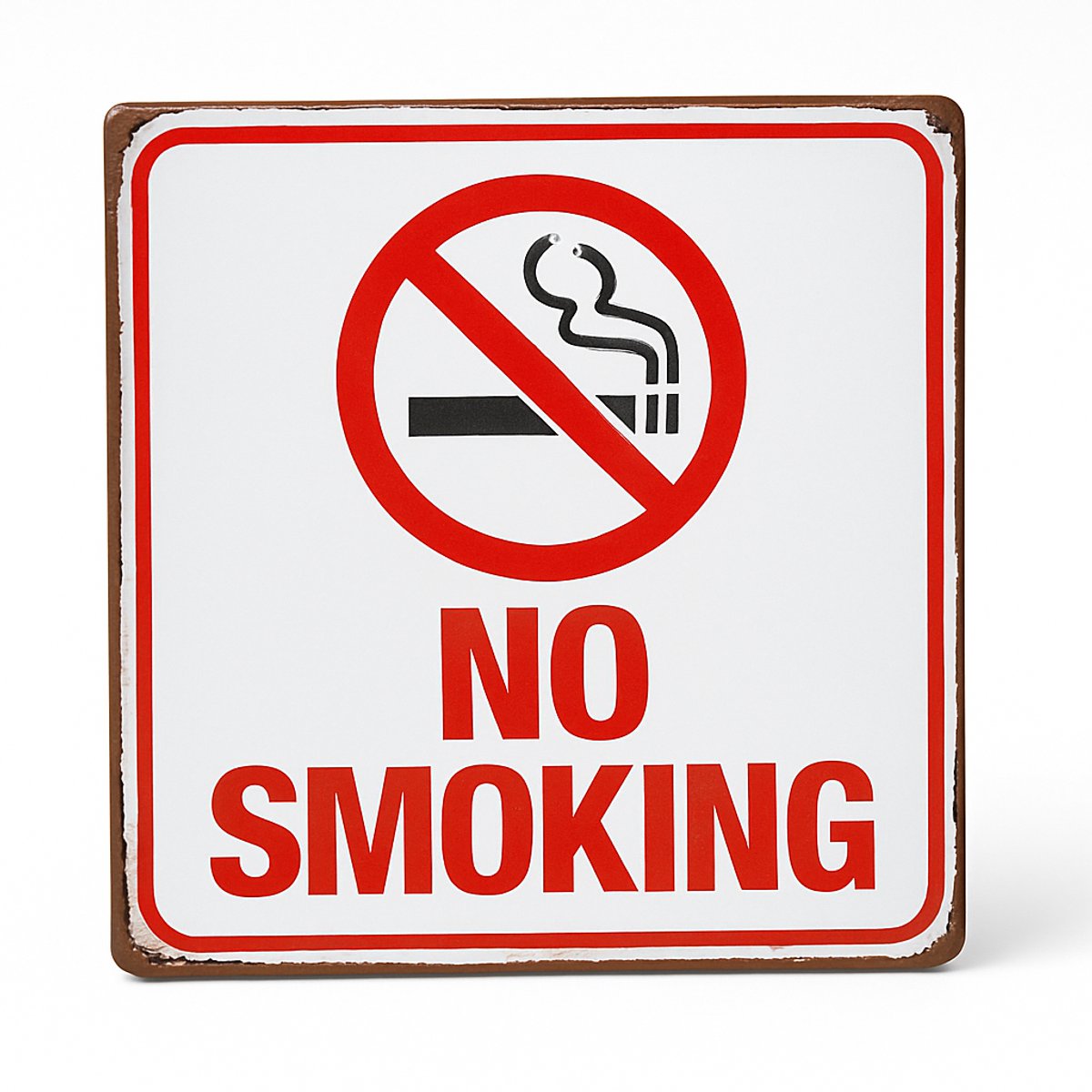 Metalen Vintage Bord – No Smoking - Niet roken – Verbodsbord 30x30 cm – Retro Waarschuwingsbord voor Binnen of Buiten – Decoratie of Praktisch Gebruik