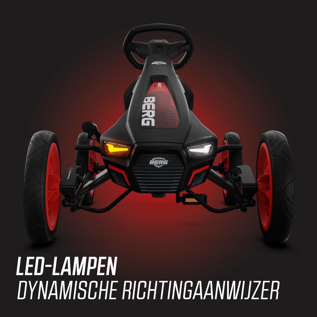 BERG Rally APX Red 3 Gears Skelter - 4+ Jaar - Verstelbare Stoel - Drie versnellingen - LED verlichting - Soundbox Race - Rood — afbeelding 10