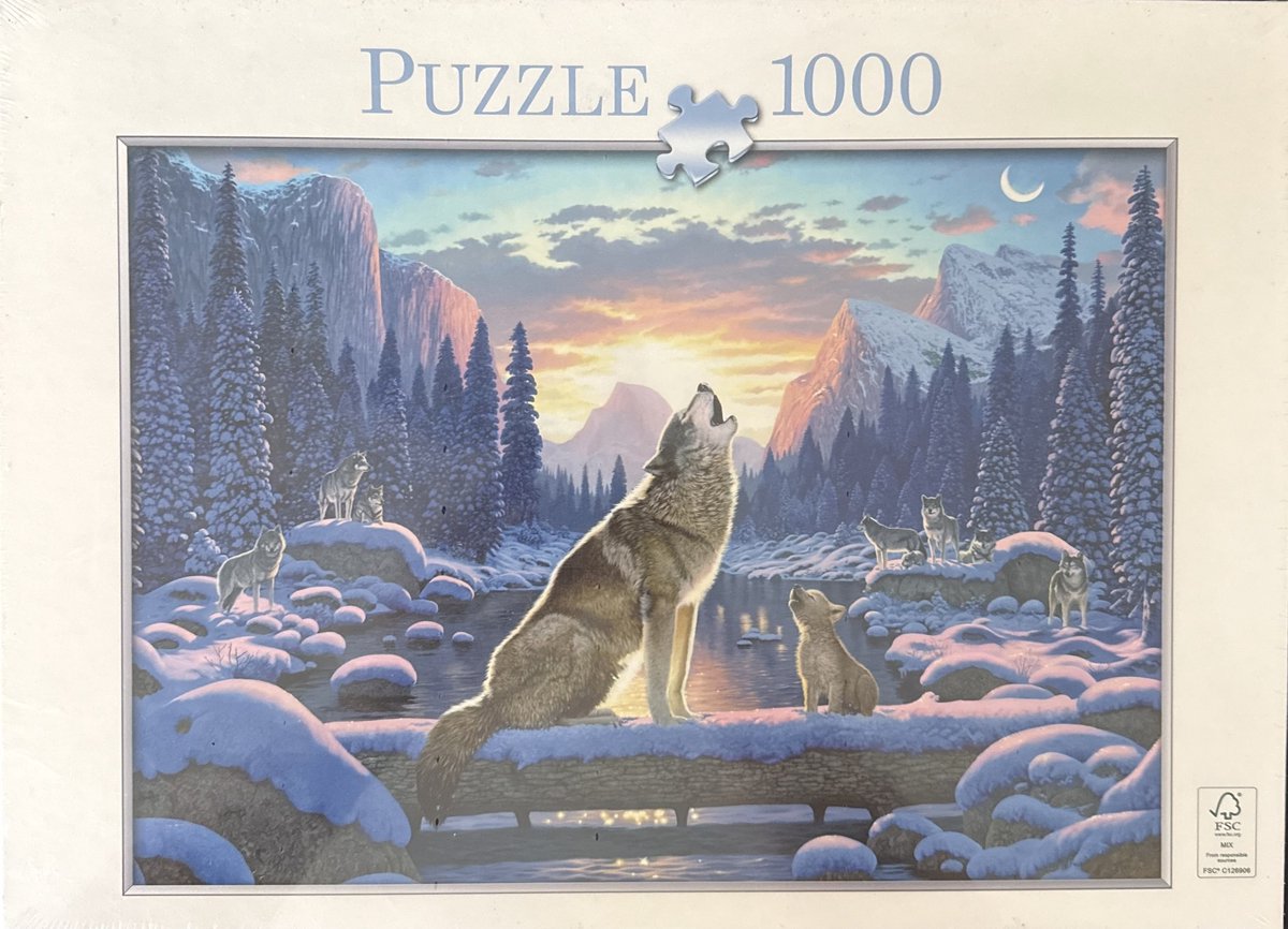 puzzel - huilende wolf - 1000 stukjes