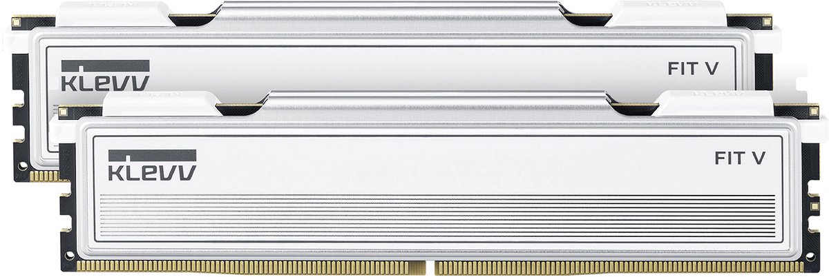 Klevv Fit V - Geheugen - DDR5 - 32GB: 2x 16GB - 288-PIN - 6000 MHz / PC5-48000 - CL28 - 1.35V - XMP 3.0 - AMD EXPO - On-Die-ECC - PMIC - wit