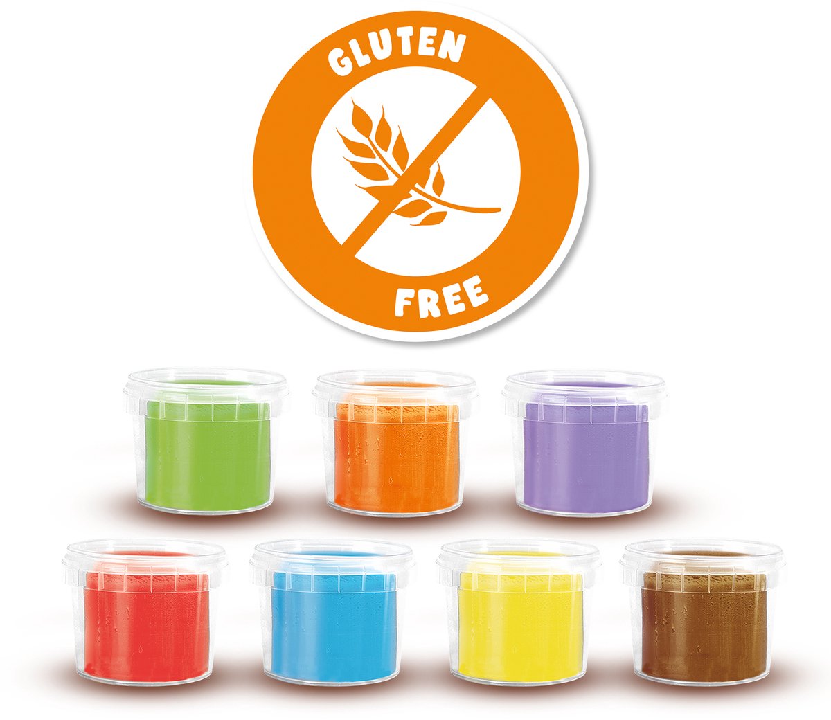 SES Creative - Dino Klei - Mega Set met Kleivormen (7x90g) - Vegan en Glutenvrij - Herbruikbaar - Uitwasbaar - Vanaf 2 jaar — afbeelding 4
