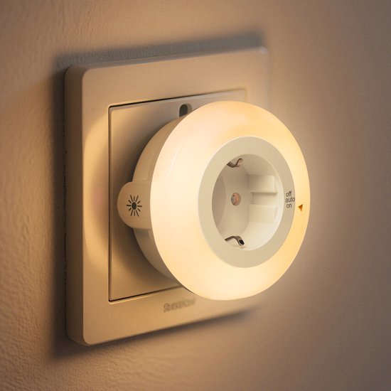 Nachtlampje Stopcontact - 2 Stuks - Dimbaar - Met Dag- en Nachtsensor - Warm Wit Licht - Energiezuinig - Voor Volwassenen, Kinderen, en Baby’s - Britecore van Britecore — afbeelding 5