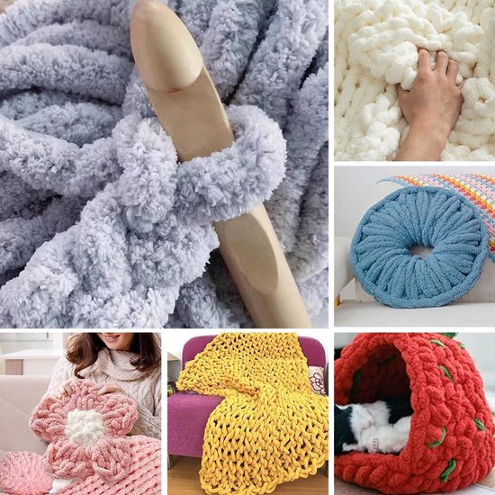 Chunky Chenille Garen voor haken & Breien, Bulky Dik Fluff y Garen