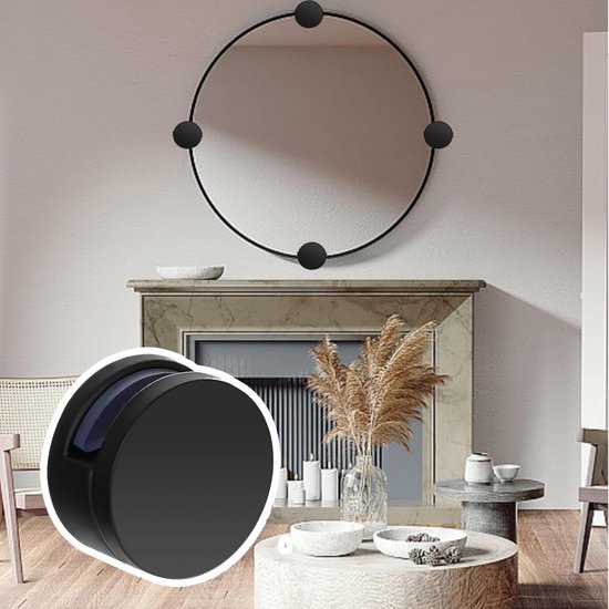 4 Pcs Clamp Mount Mirror Clips - Glass Clamp Bathroom - Zinc Alloy Mirror Holder - Multifunctionele Ronde Spiegelhouder voor Badkamer - Woonkamer en Publieke Ruimtes van Merkloos	 — afbeelding 2