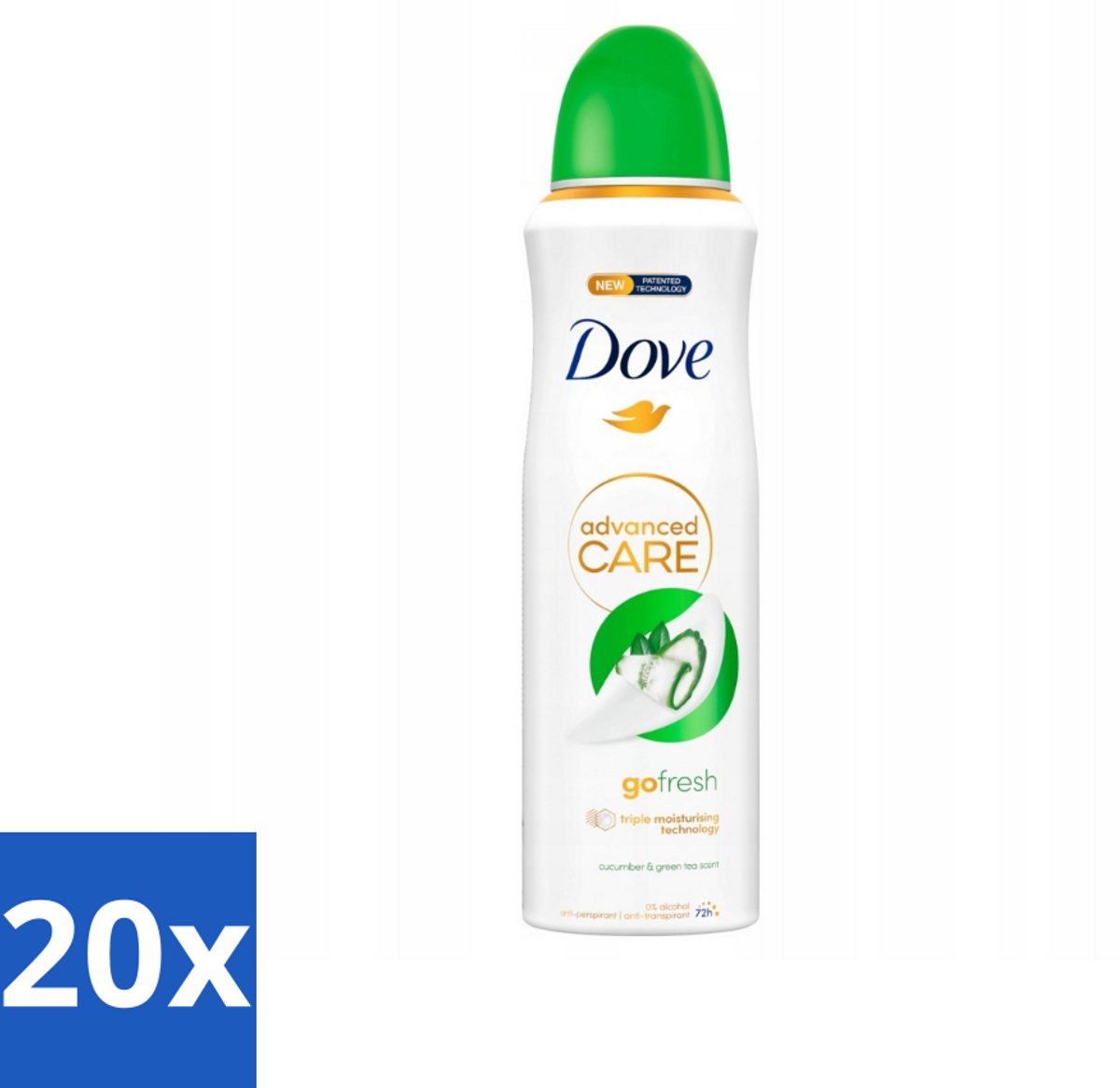 Dove Deodorant Spray - Komkommer & Groene Thee - 200 ml - Bulkverpakking - 20 stuks