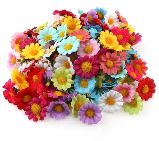 Fleurs artificielles 100 pièces - Mini Fleurs artificielles 2,5 cm - Mélange de couleurs - Kasey