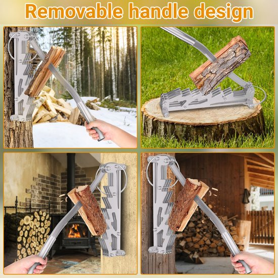 Houtklover, Houtsplijter, Houtklover Wandmodel, Houtkliever, Houtklover Muur, Kloofwig, Splijtwig, Houtklover voor aanmaakhout Zilver zonder verlengde handgreep — afbeelding 5