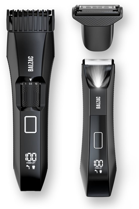 BALZAC® Baardtrimmer PRO - Bodygroomer Mannen 5.0 - Waterdicht - Titanium Scheerblad - 20 Lengte-Instellingen - Trimmer Mannen - Beard & Balls Bundel Incl. E-Book