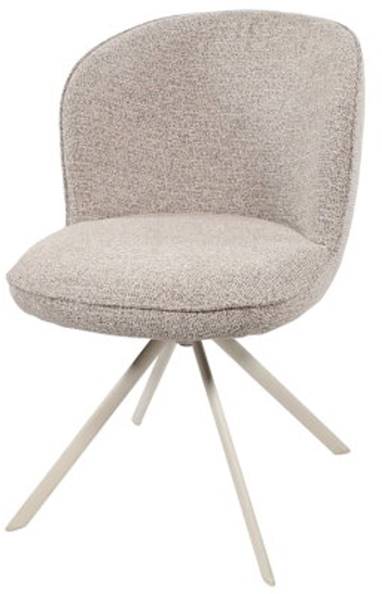 MySons Eetkamerstoel Kate - off-white draaipoot 360 - Present Sandy 121 - eetkamerstoelen set van 2 Zand