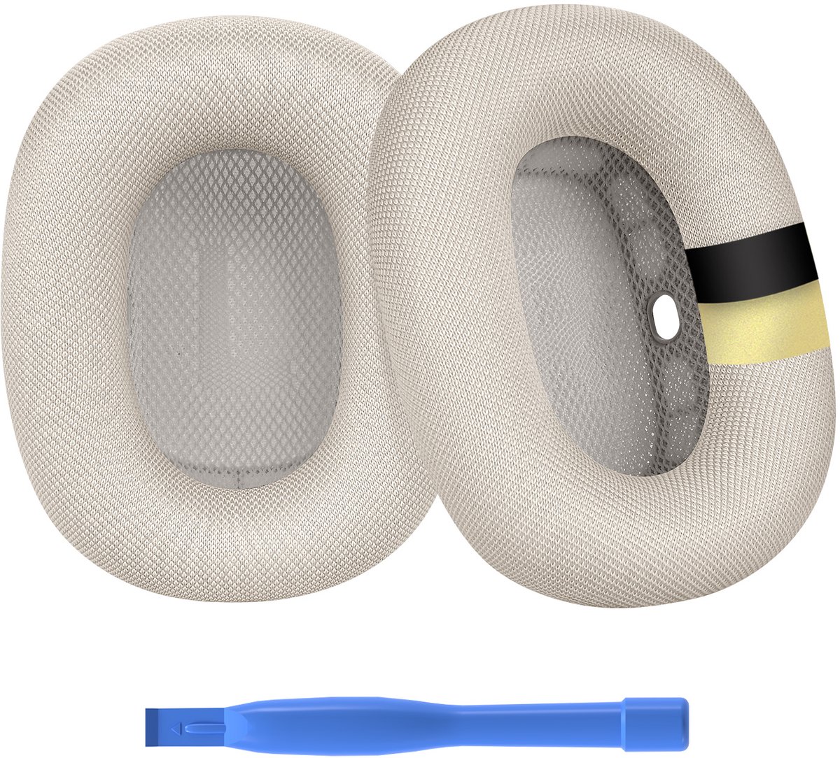 Vervangende Oorkussens voor AirPods Max Hoofdtelefoon van MMOBIEL – Premium - Mesh Fabric Koptelefoon Oorkussens met Siliconen Laag – Noise Isolation Hoofdtelefoon Earpads – Sterrenlicht
