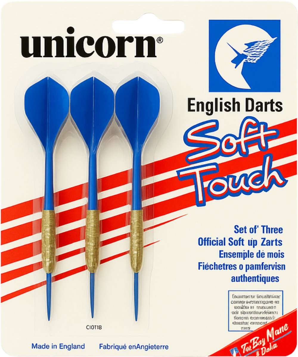 Unicorn Dartpijlen Soft Tip Set - 3 Stuks - Dartspijlen voor Elektronisch Darten - Blauw