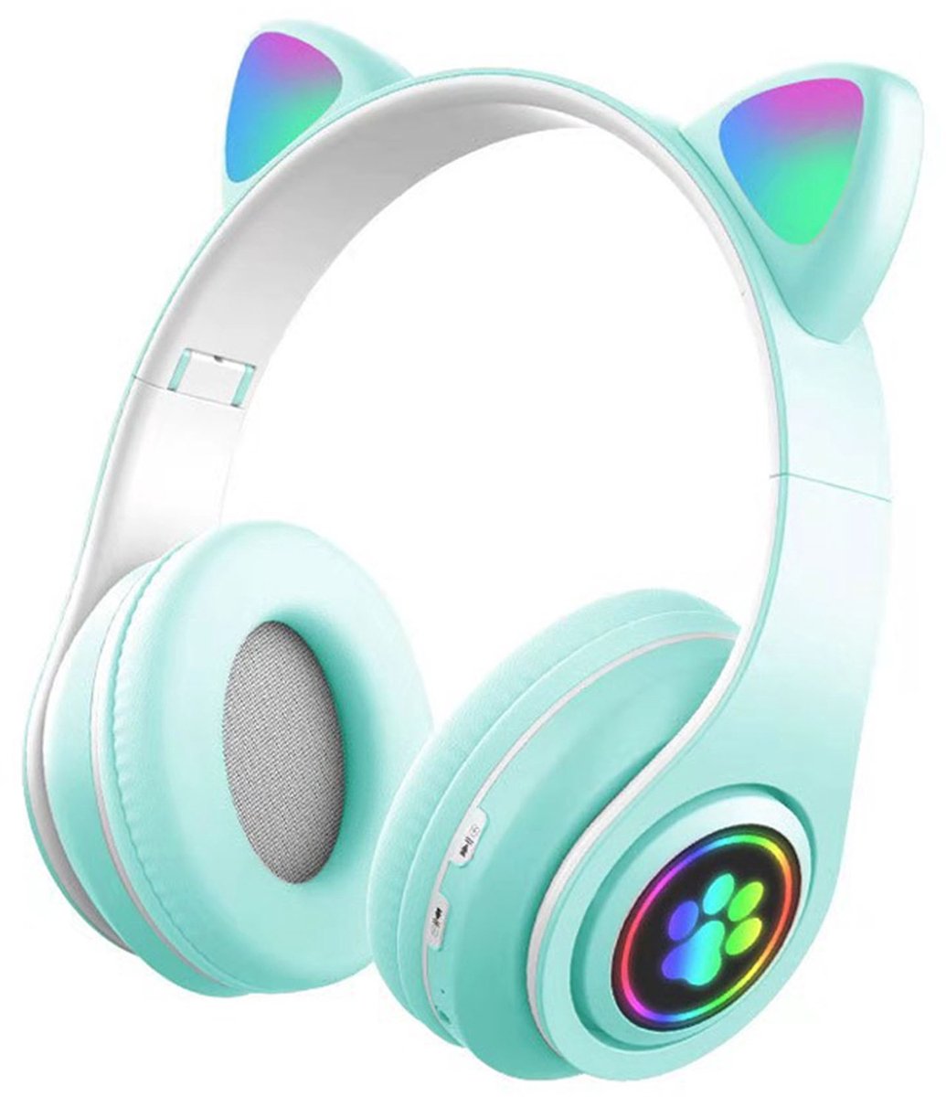 KINSI koptelefoon kinderen draadloos - Kinder Koptelefoon met Kattenoortjes - Multi-apparaat Compatibel