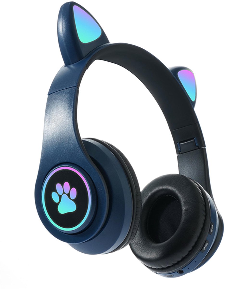 KINSI koptelefoon kinderen draadloos - Kinder Koptelefoon met Kattenoortjes - Multi-apparaat Compatibel