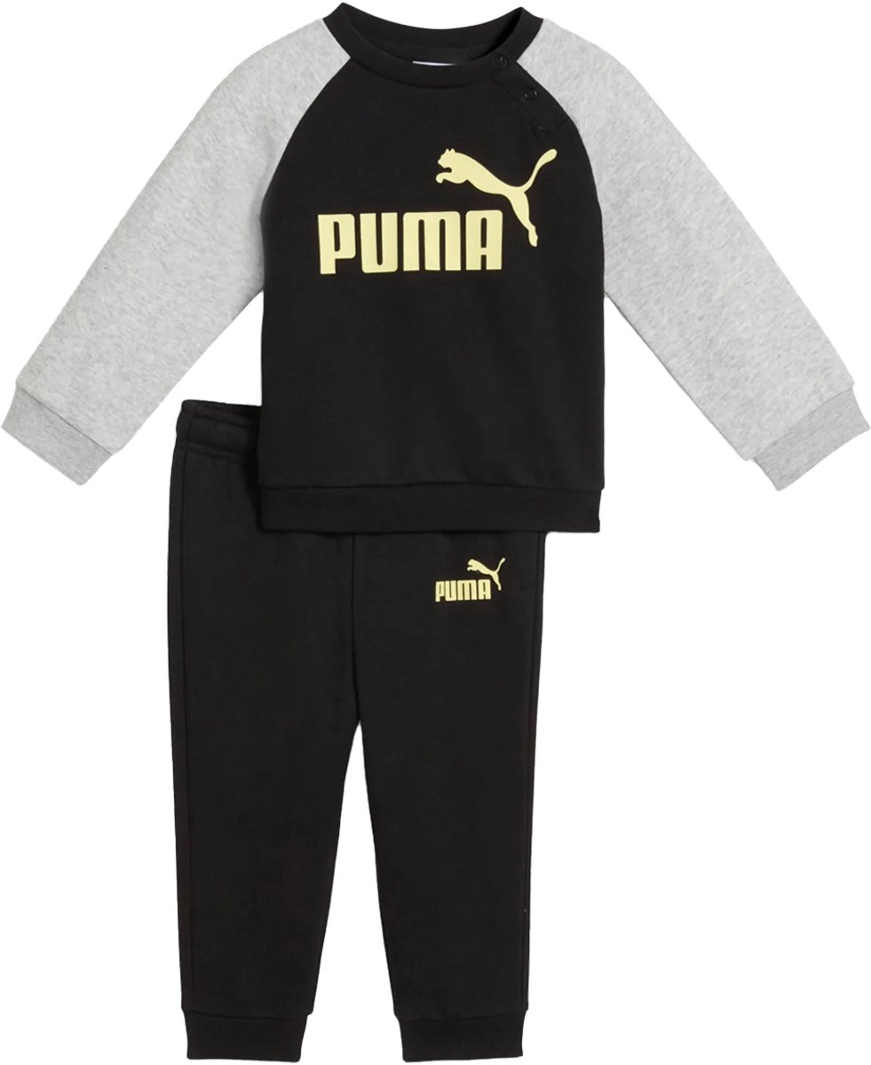 Puma minicats ess raglan crew set fl in de kleur . Zwart