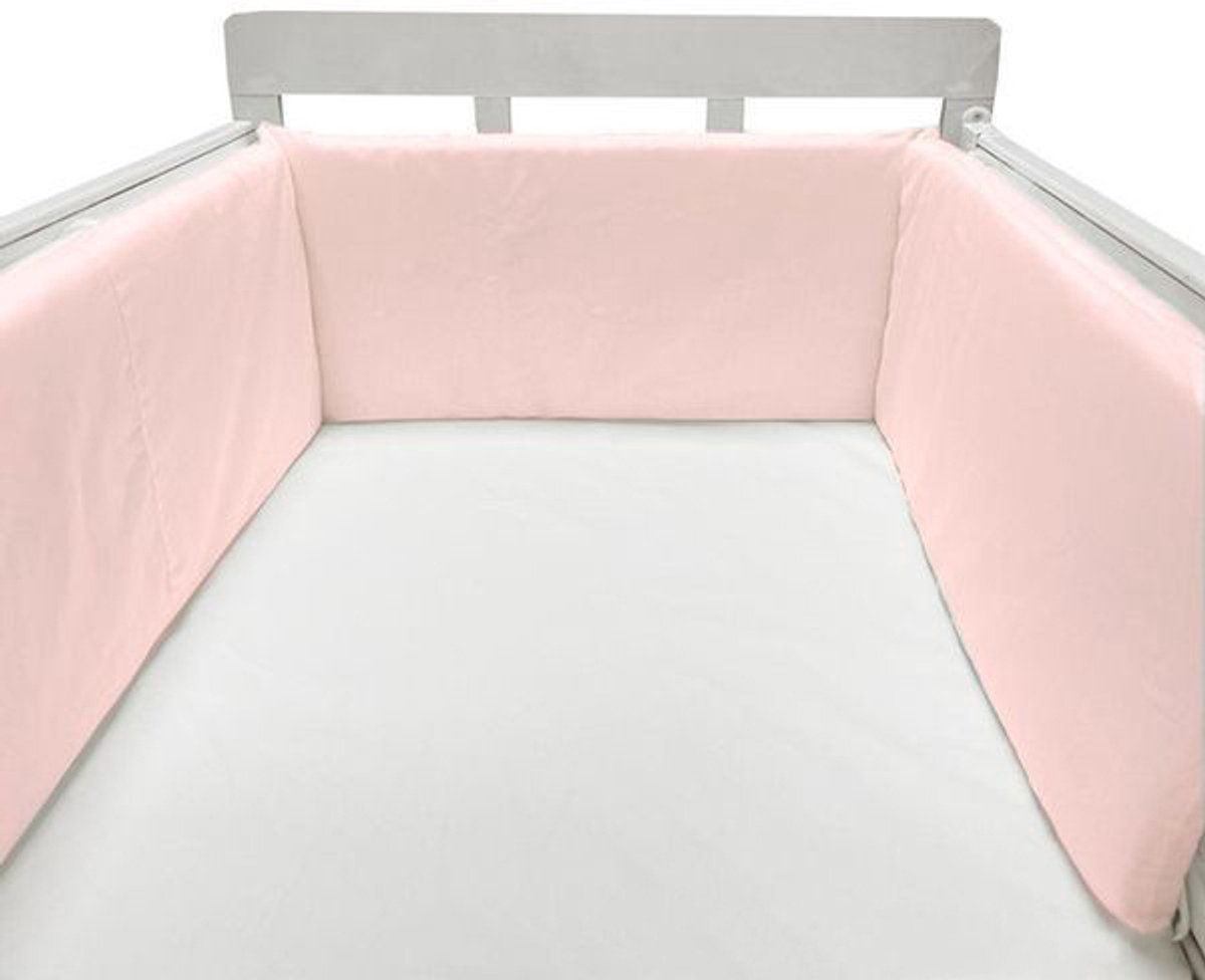 Il Bambini - Bedomrander 180x30cm - Baby Bedbumper Ledikant - Katoen - Roze