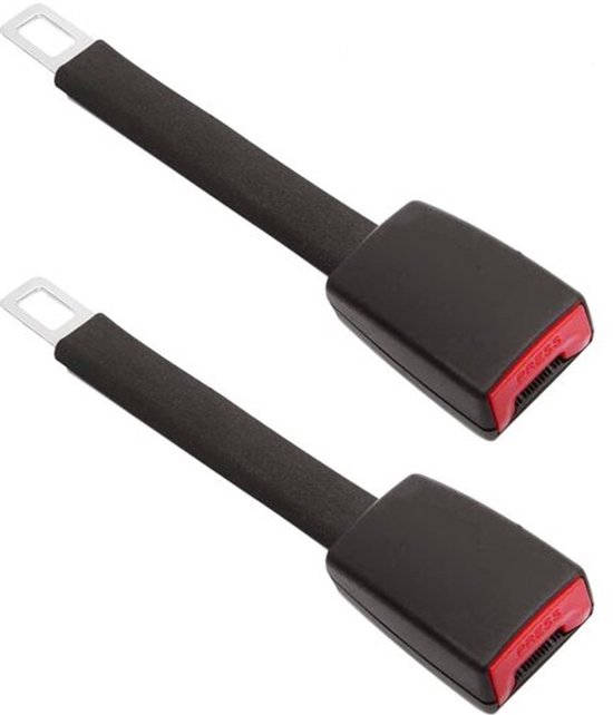 Gordelverlenger - 2Stuks - Veiligheidsgordelverlenger Langer - 25 cm - Verlengstuk Gordel - Autogordel - Auto-Interieur Modelleringsgesp - Veiligheidsgordelverlenger - Auto-Accessoires - Universeel - Comfortabel - Zwart
