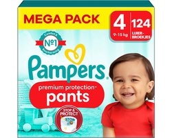 Pampers - Premium Protection Pants - Maat 4 - Mega Pack - 124 stuks - 9/15 KG