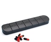 Pilulier et boîte à médicaments Mecura 7 jours sur 7 - Pilulier et organiseur de médicaments - 7 compartiments - Zwart