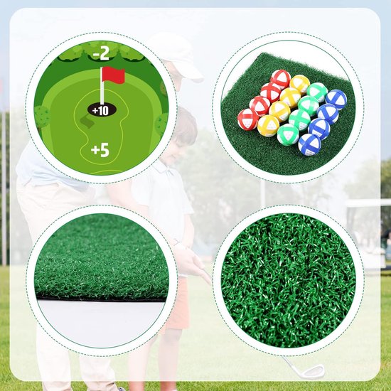Golfspelset voor Kinderen - Chipping Golf Speelmat - Wasbaar Battle Royale Golfspel - Indoor Golfspel - Sticky Golf Mat Spel voor Volwassenen en Familie Kinderen — afbeelding 3