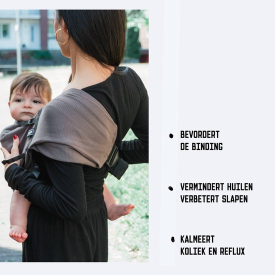 ByByKay Hipsling - baby draagzak heup - ergonomisch - tot 15kg - buik en heup - bruin - Dusty Brown