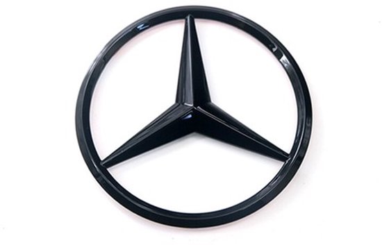 Logo Mercedes - Zwart - Emblème étoile - 90 mm
