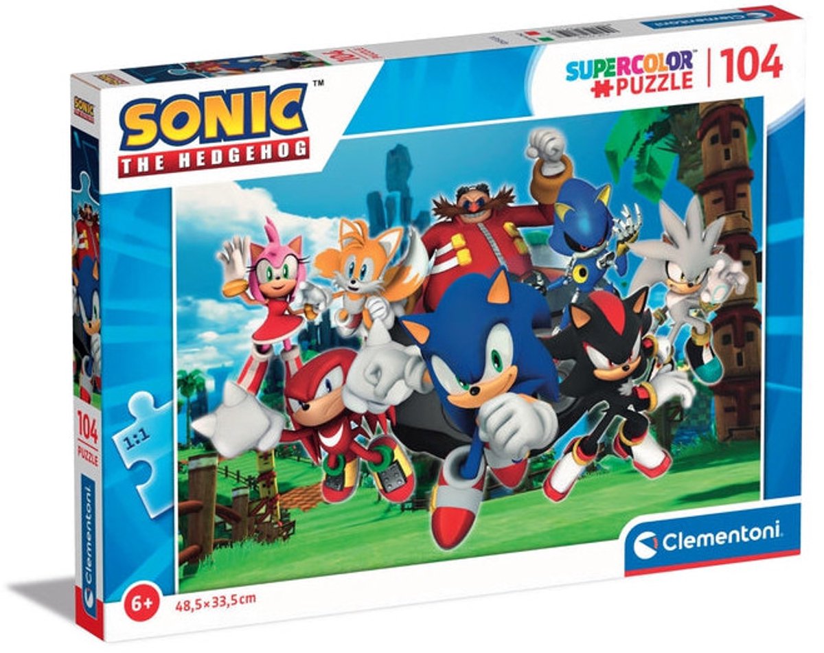 clementoni legpuzzel sonic, 104st.