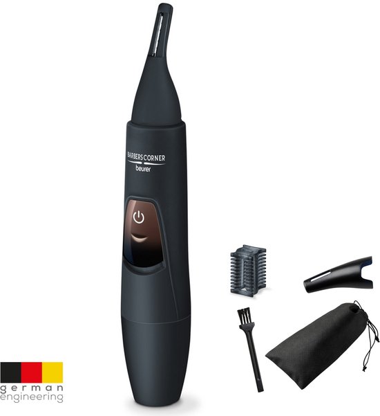 Beurer HR 2000 Precisietrimmer – Neus/oor/wenkbrauwen - 1 Opzetstuk – Spatwaterdicht – Incl. batterij – Incl. opbergtas en beschermkap – 3 Jaar garantie - Zwart