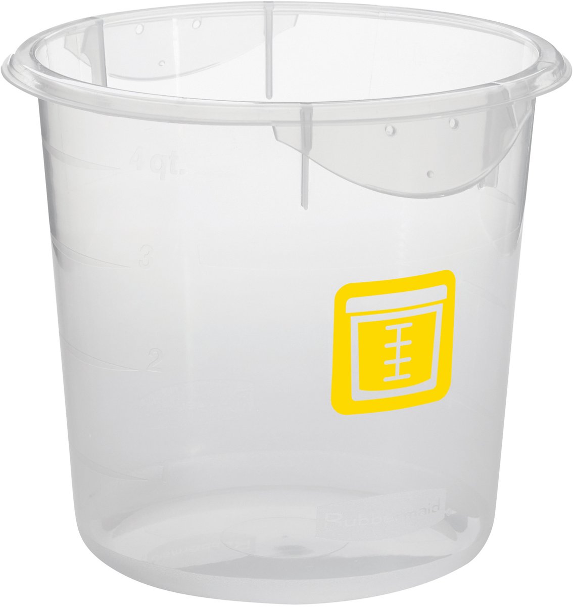 Rubbermaid Ronde voedselcontainer 3,8 liter Gebakken Vlees - Kunststof - Transparant - Geel - HACCP