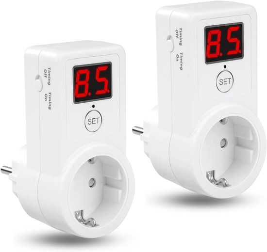 Point Contact Timer Digitale timer stopcontact - 2 stuks - 230V - 10 min tot 9 uur 50 min | bol