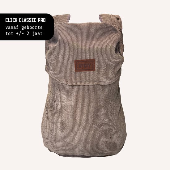 ByKay Click Classic - draagzak baby - ergonomisch - tot 18kg - newborn tot 2 jaar - comfortabel en snel - beige - Rib Dark Oat