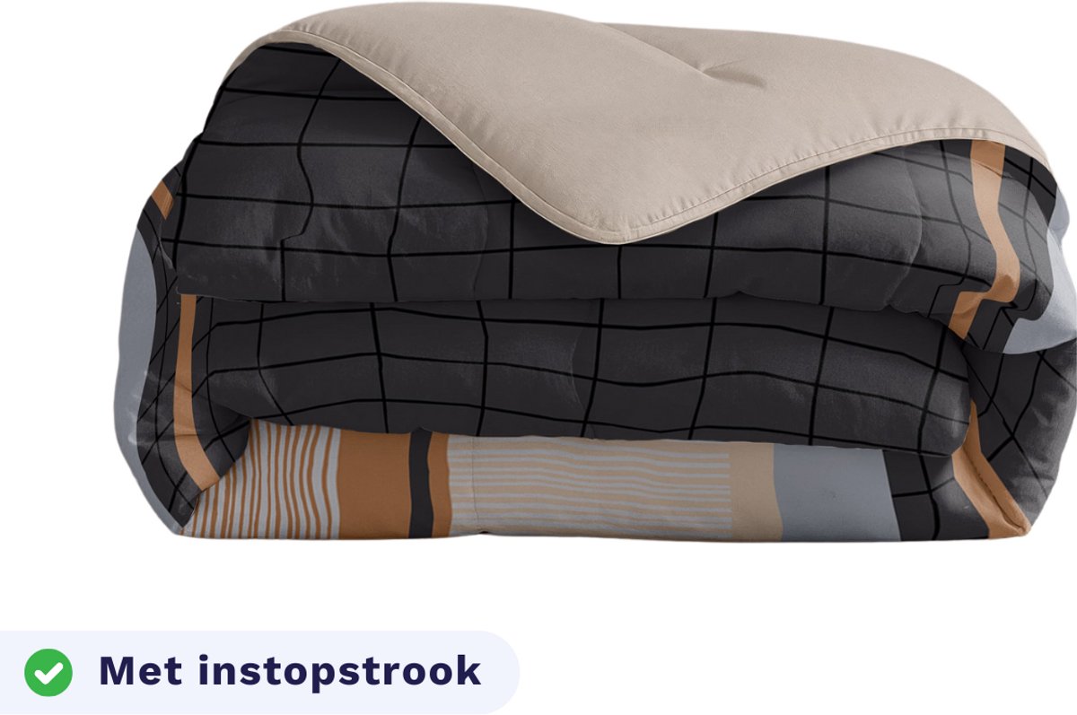 Zelesta Royalbed Blue Stripes 240x200 - Dekbed zonder overtrek - met Instopstrook - Wasbaar dekbed met Vaste Overtrek - All year zomerdekbed & winterdekbed