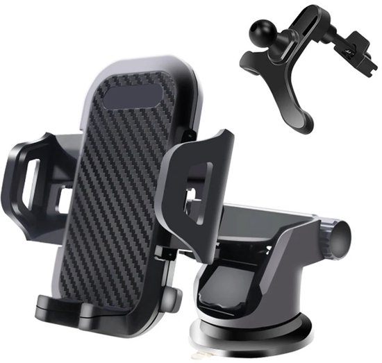 Telefoonhouder Auto met Extra Sterke Zuignap (3-in-1) - Autohouder Voor Raam, Dashboard & Ventilatie Luchtrooster - GSM Mobiel Houder
