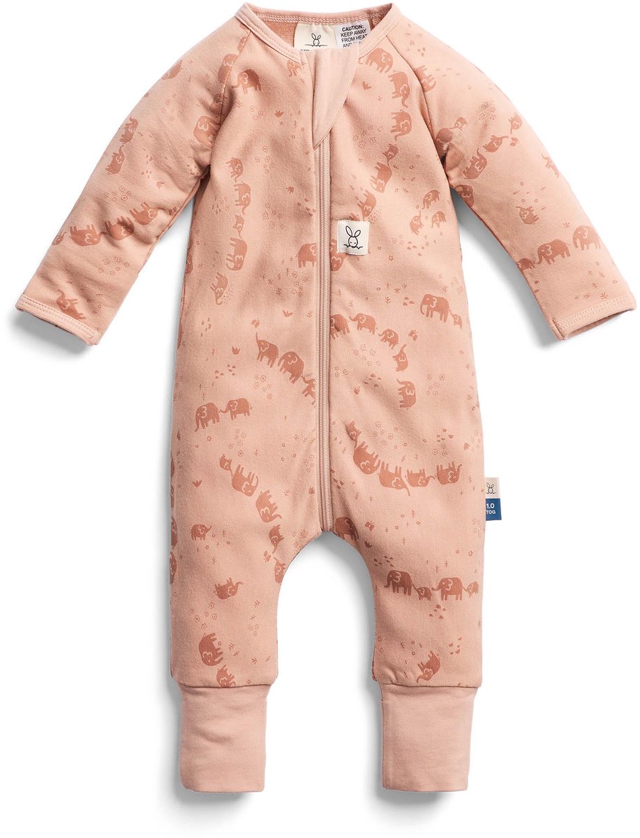 ergoPouch Babypyjama - Baby pyjama - 1,0 Tog - Pyjama jongens - Pyjama meisjes - 3-6 md - Elephant Parade