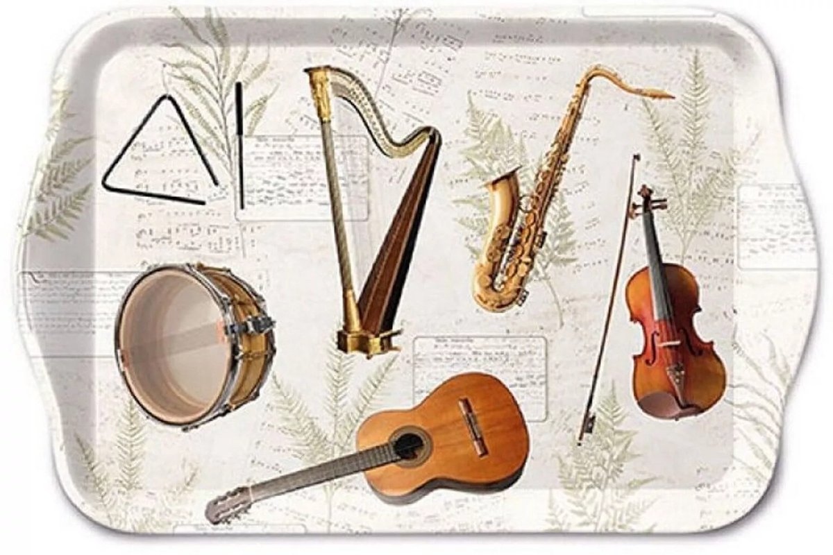Ambiente Decoratief Dienblaadje - Music - 13 x 21 cm
