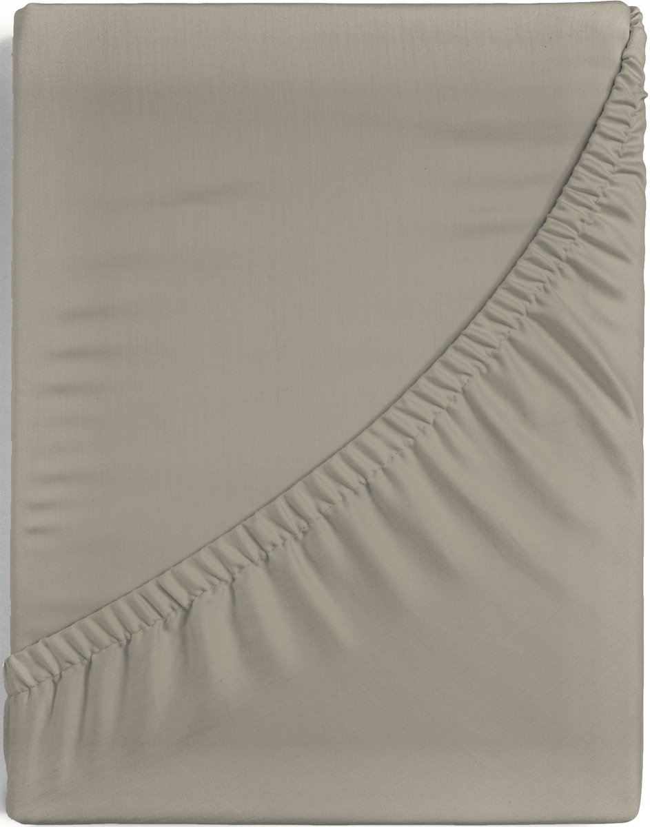 Senzatione katoen satijn Hoeslaken Mocca - 180x200+30 cm
