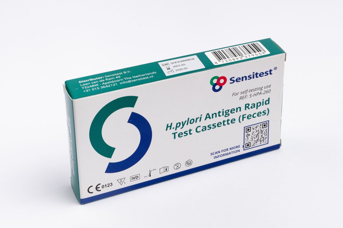 H. pylori Sneltest – 1 stuk – Zelftest voor maagklachten – Resultaat binnen 10 minuten – >97% nauwkeurig – Inclusief specimenbuisje, extractiebuffer & opvangpapier