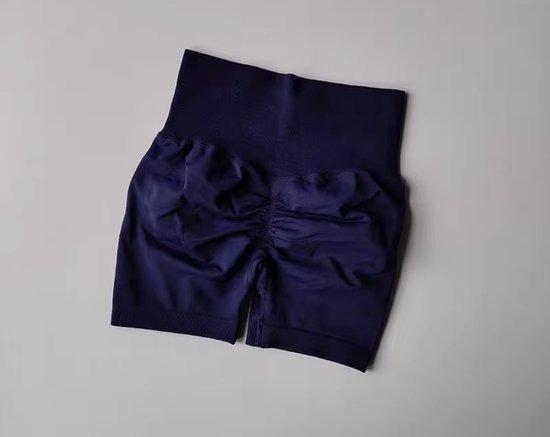 Short de sport BoostMe - Taille S - Blauw marine - Blue foncé - Short de Sport sans coutures pour femme - Legging taille Scrunch - Fitness et Yoga